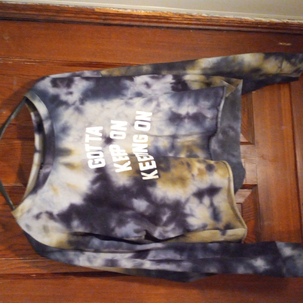 TJ Maxx Knit Riot , longer Crop sweatshirt Positive Positivity XL